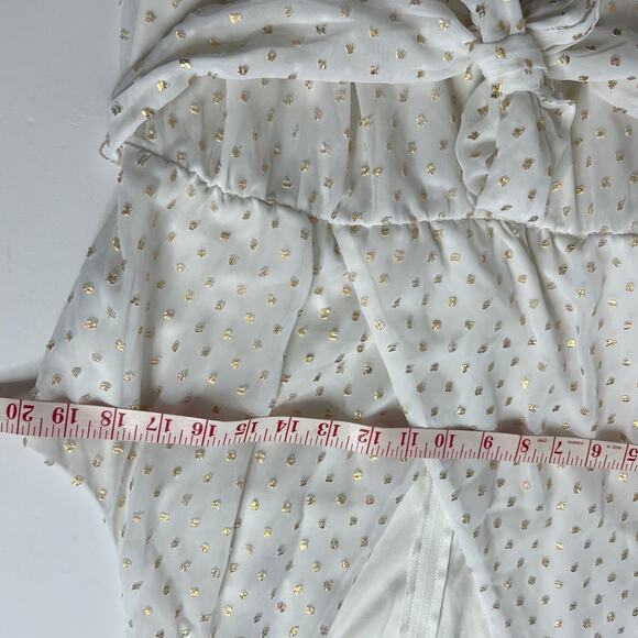 Speechless Ivory Metallic Gold Dot Mini Dress Size XXL - Picture 6 of 10